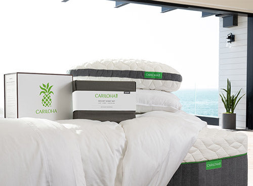 bedding products on a bed