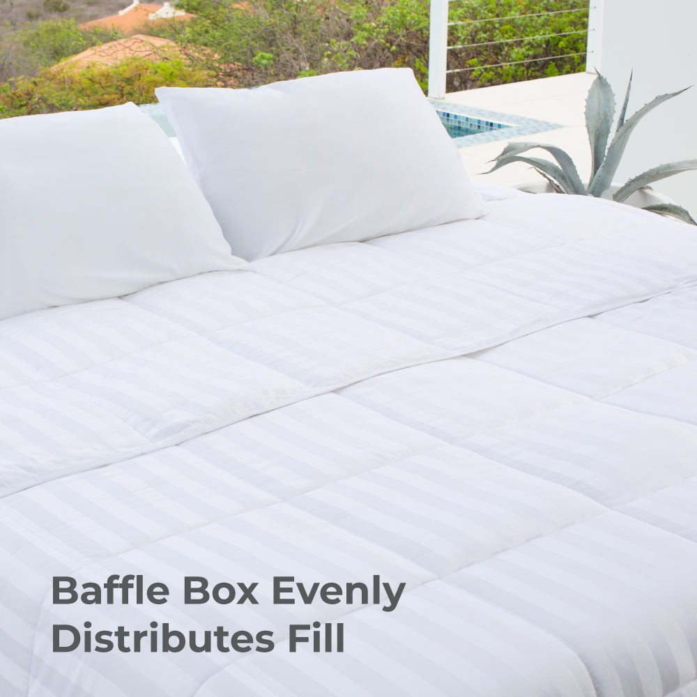 baffle box evenly distributes fill