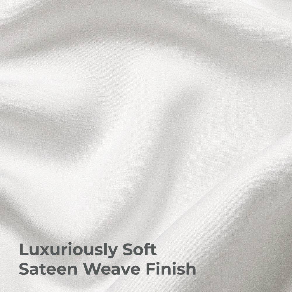 luxuriously soft sateen weave finish ~White