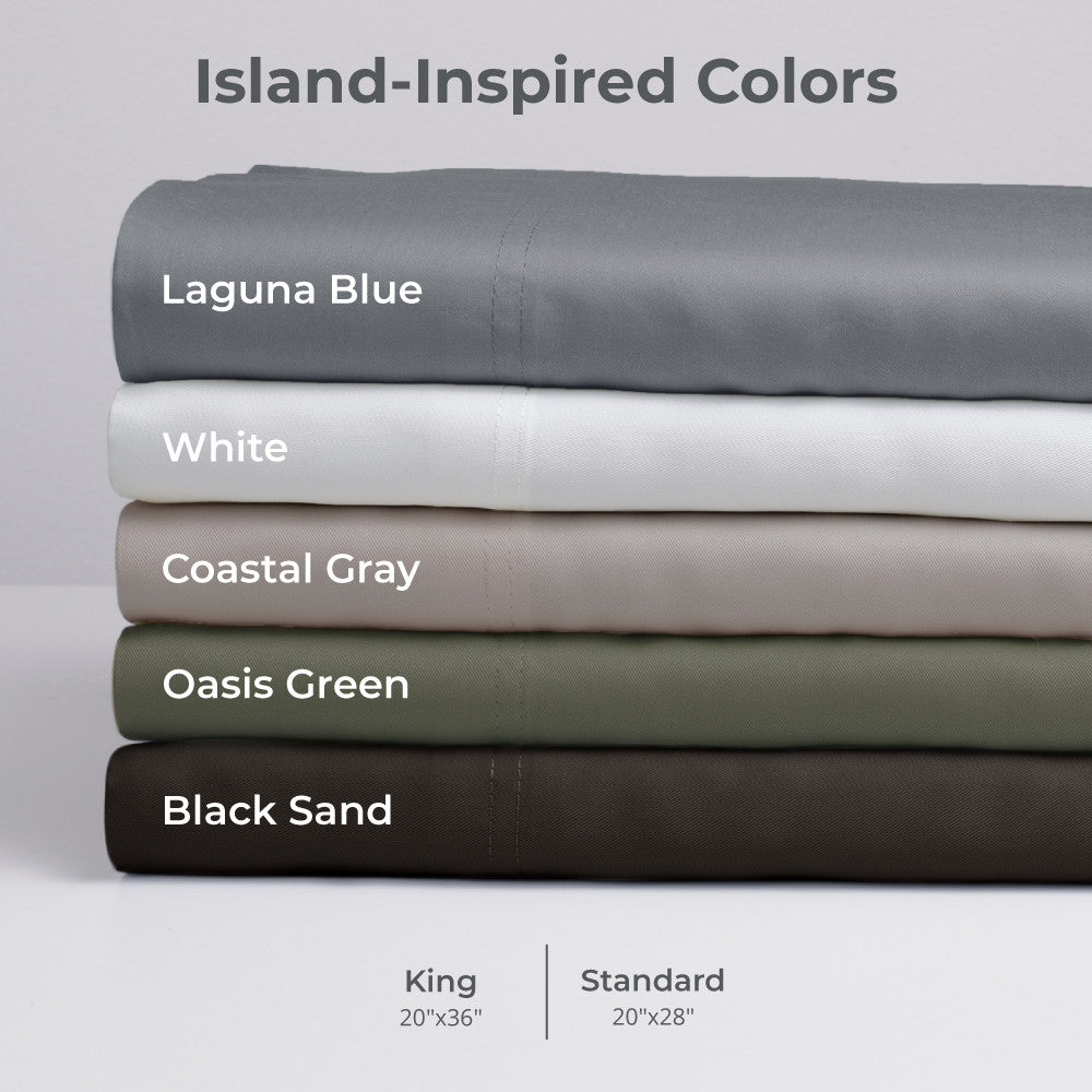 island inspired colors.  King 20"x36" Standard 20"x28"