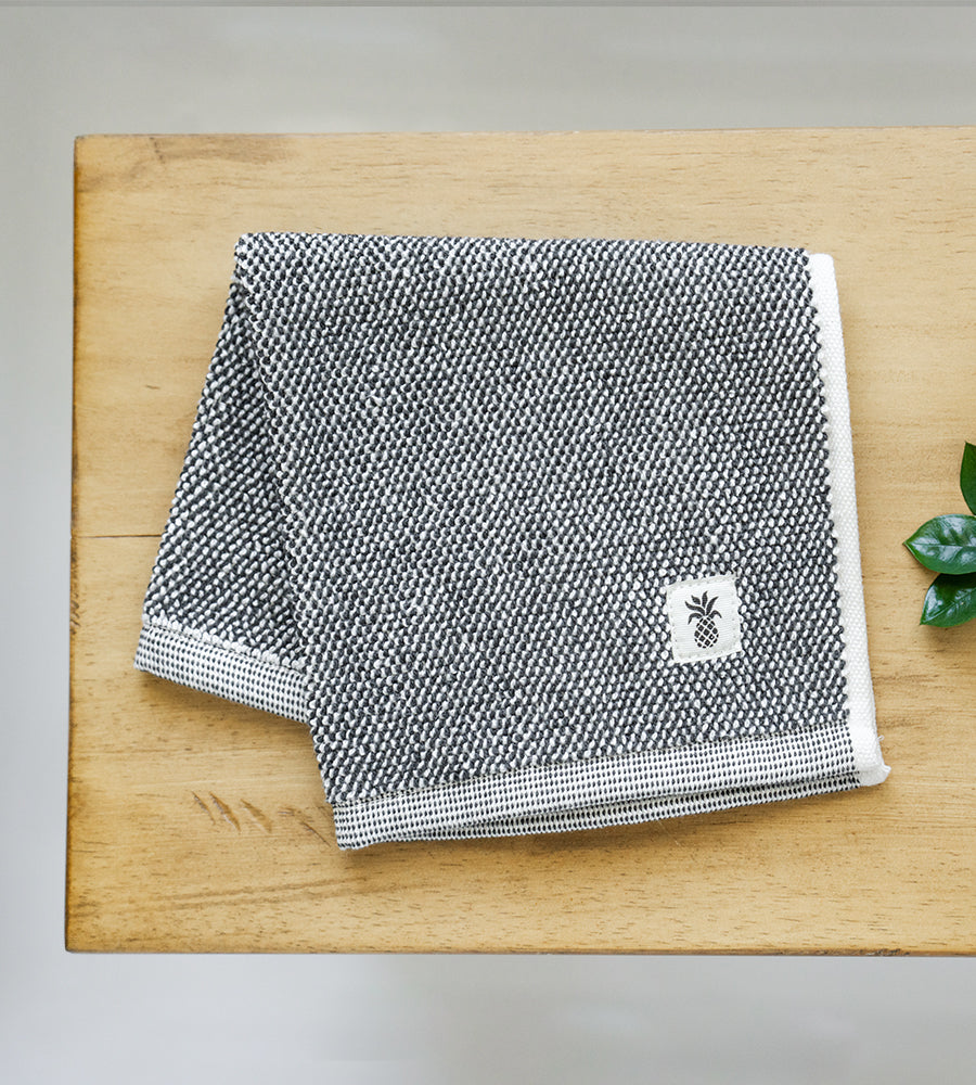 Bamboo Two-Tone Washcloth — Black Sand