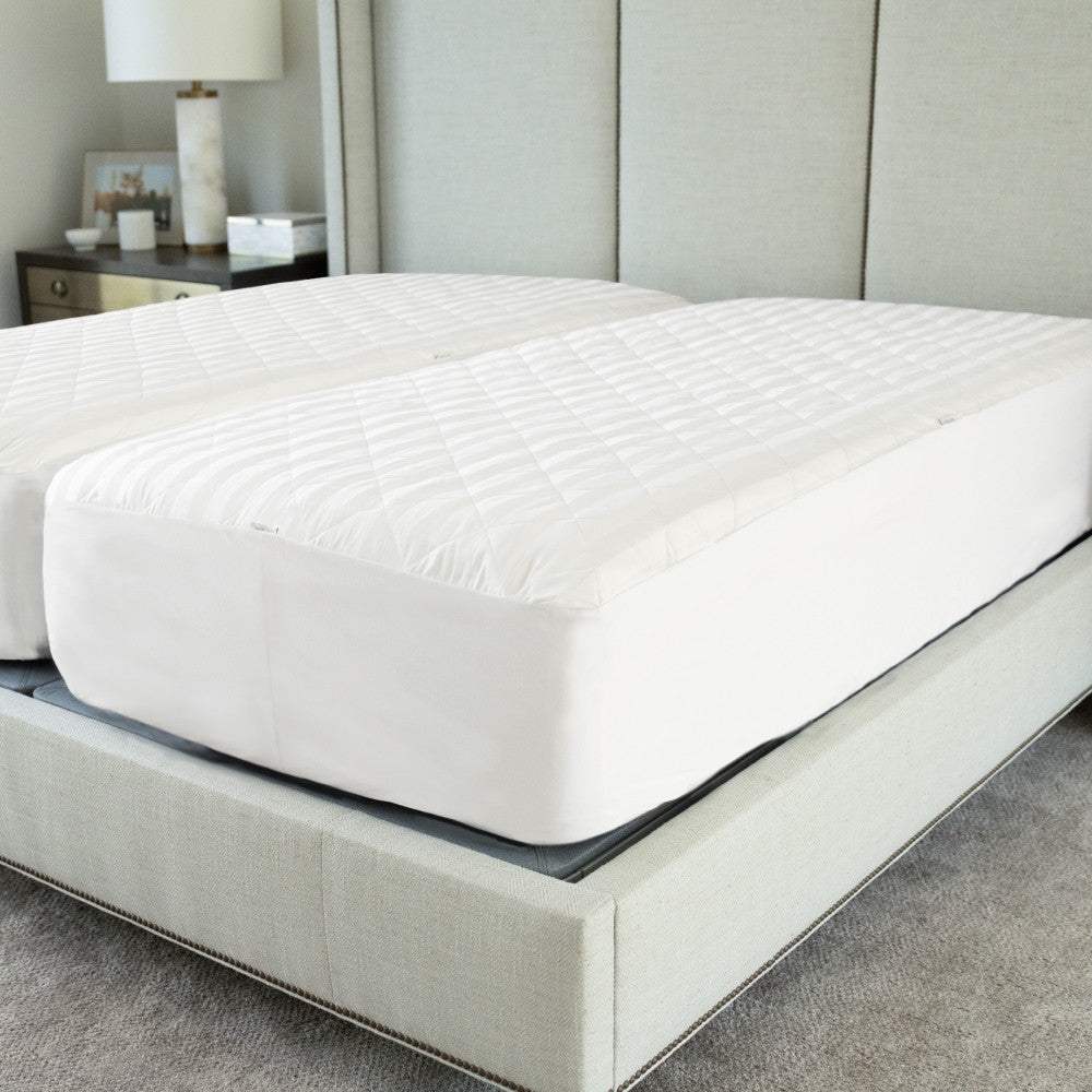 bed made with mattress protector~Twin XL