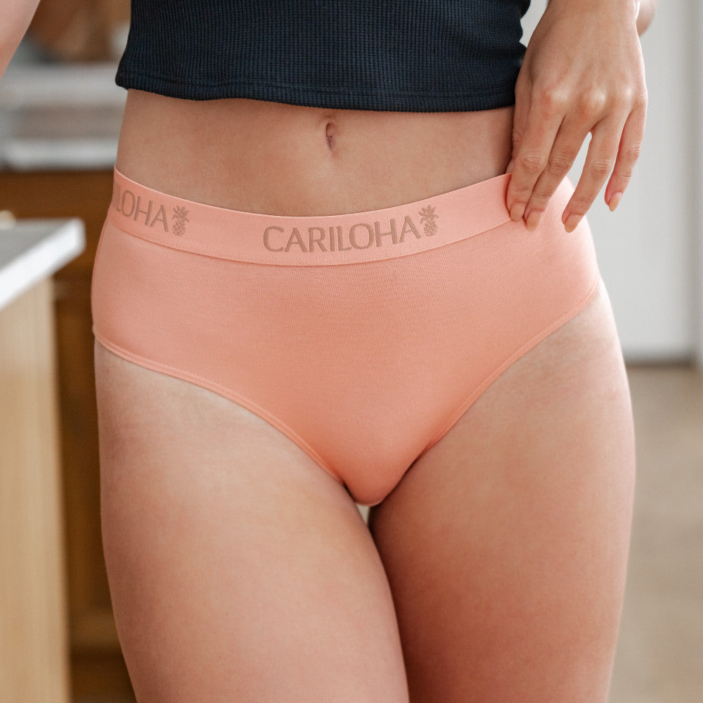 front view of persimmon briefs