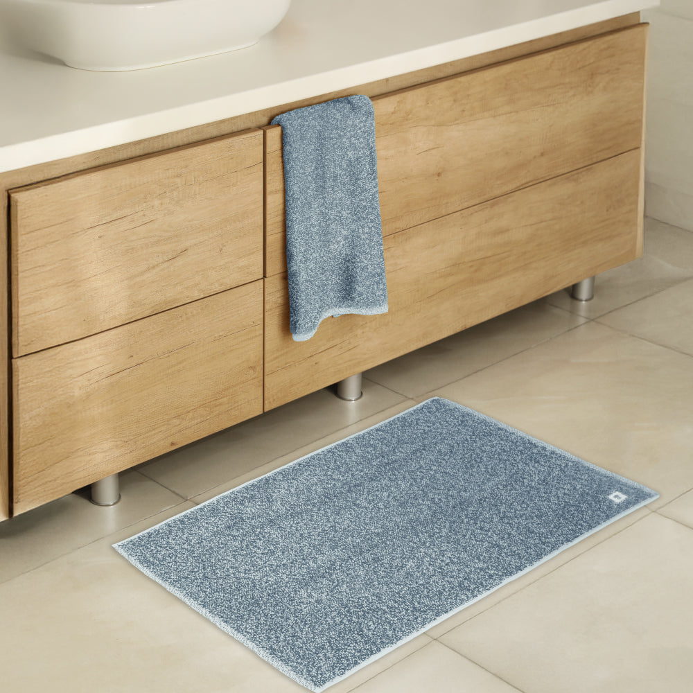 Two-Tone Bamboo Bath Mats — Laguna Blue
