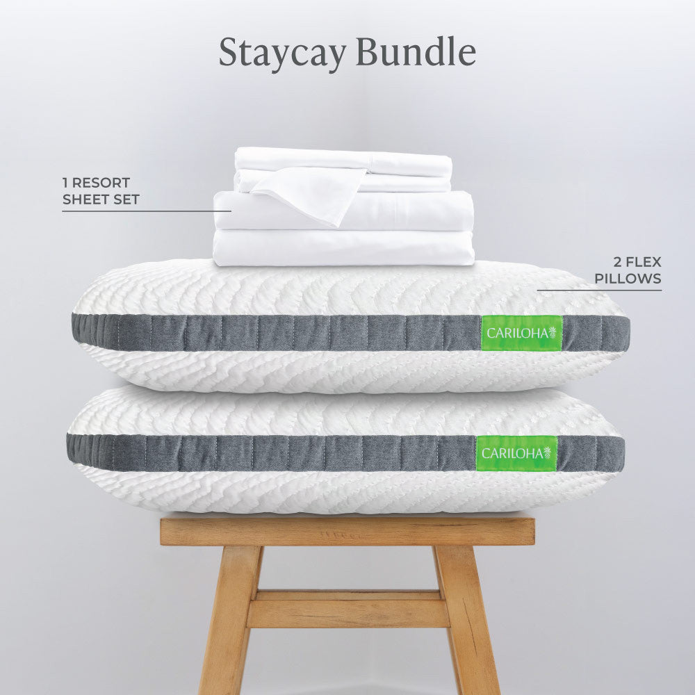Staycay bundle - includes 2 flex pillows and one resort sheet set