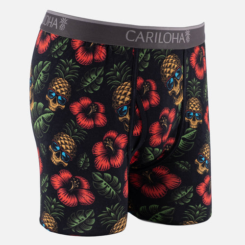 Front view of pineapple skull boxer briefs