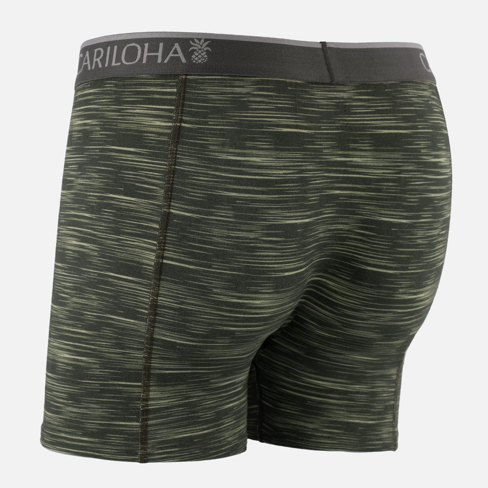 back view of olive spacedye boxer briefs