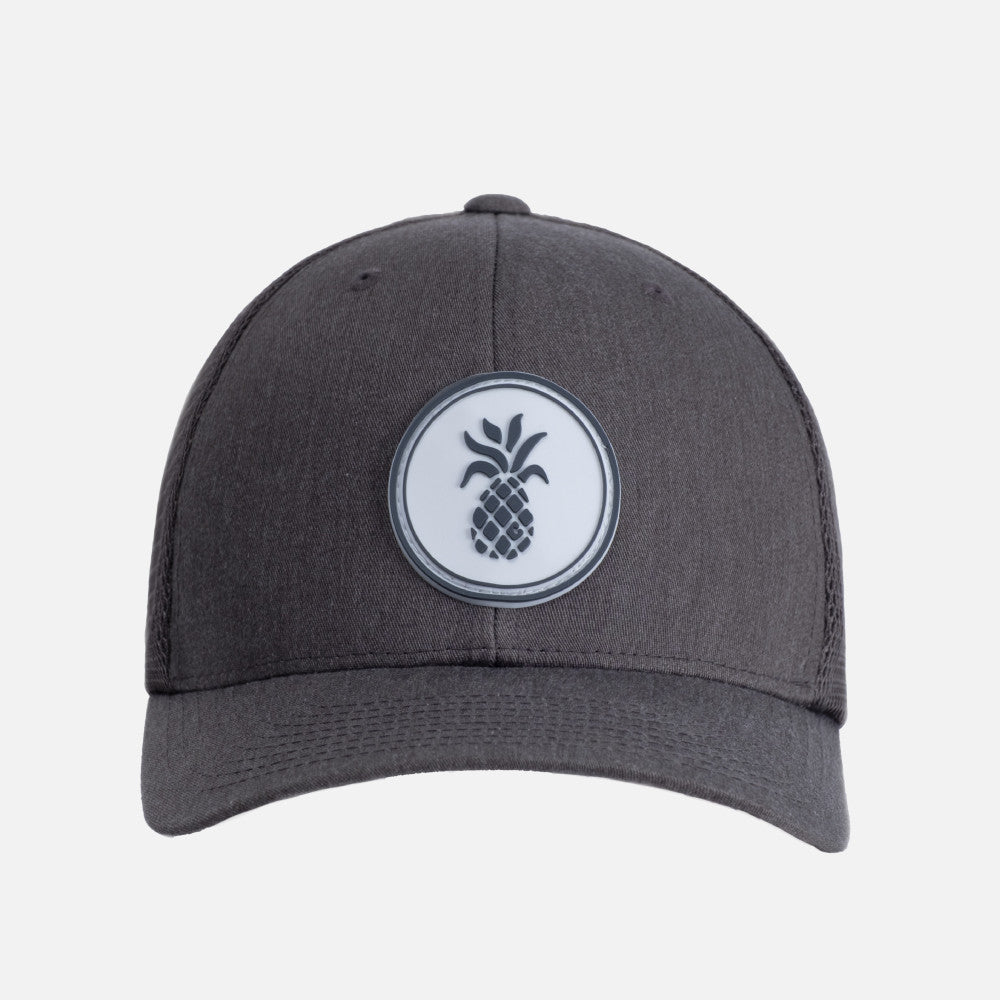 Charcoal hat side view