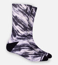Bamboo Printed Crew Socks - Black Tie Dye — M