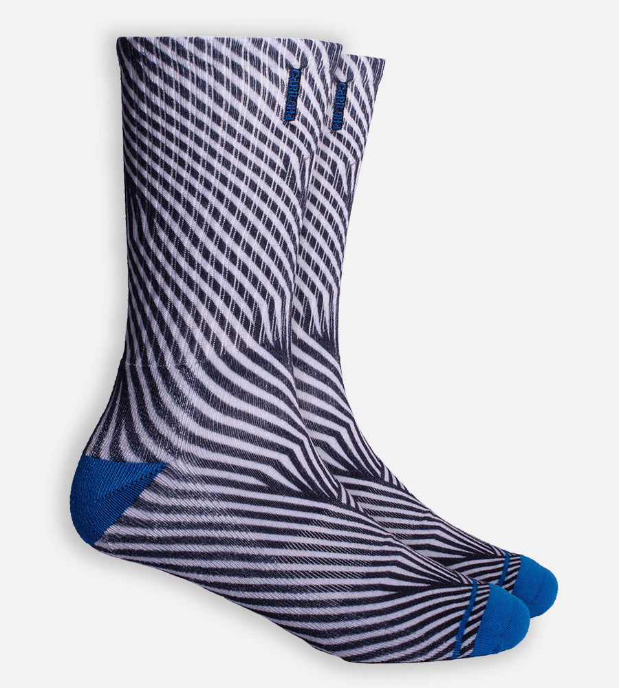 Black Geometric crew sock