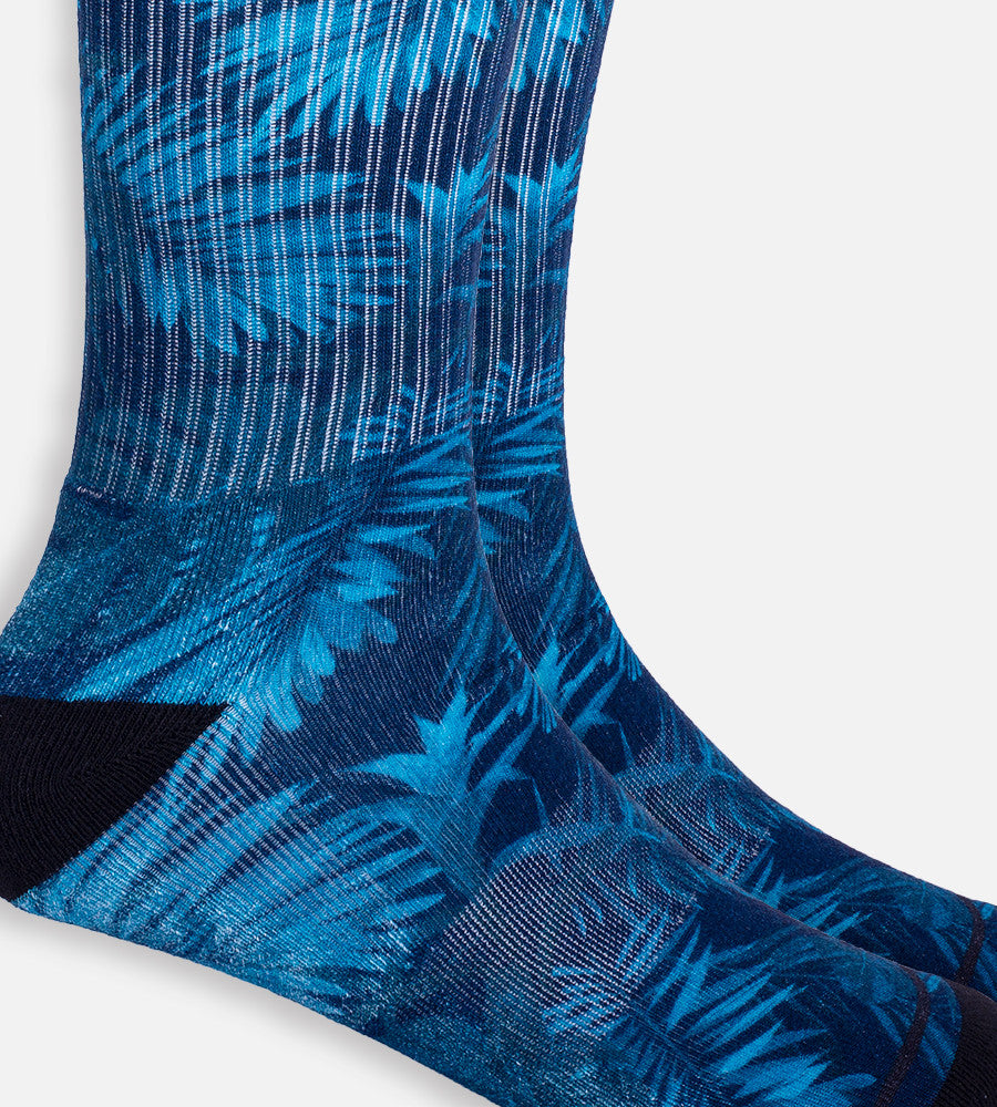close-up on Midnight Foliage crew sock