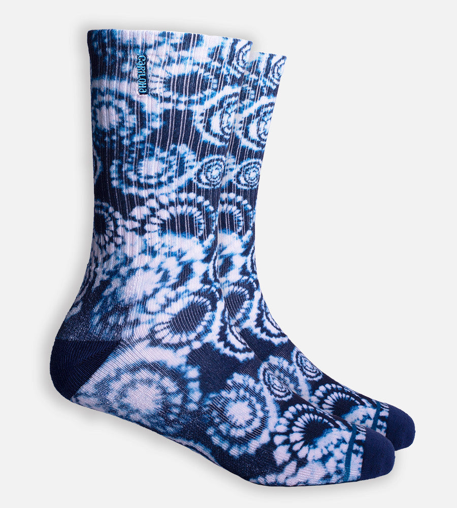 Navy Tie Dye crew sock
