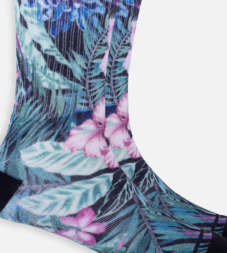 close-up on Foliage crew sock