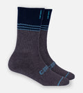 Bamboo Crew Socks - Heather Carbon Block Stripe — S