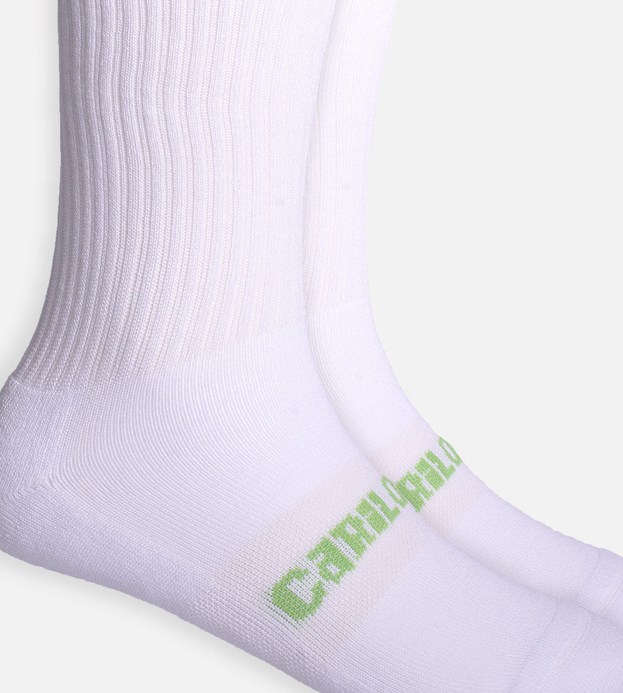 close-up on White crew socks