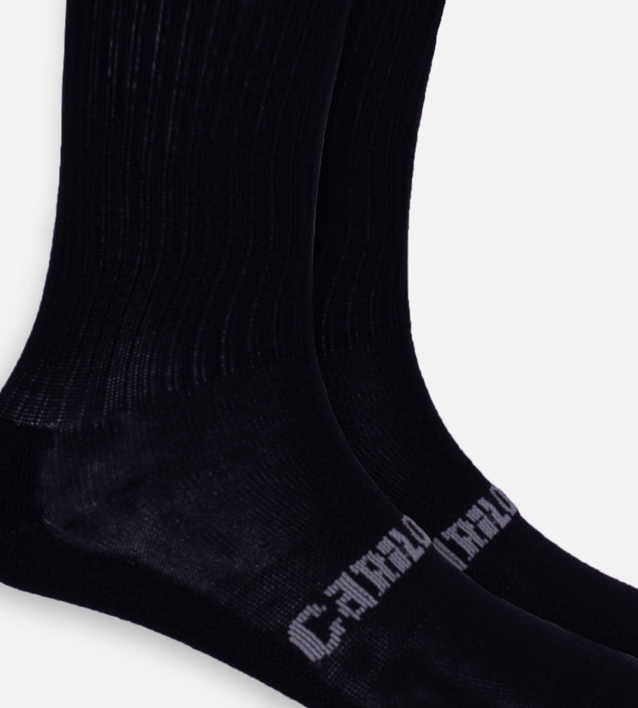close-up on Black crew socks~Black