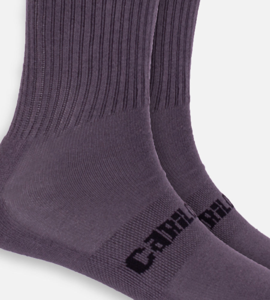 close-up on Gray crew socks