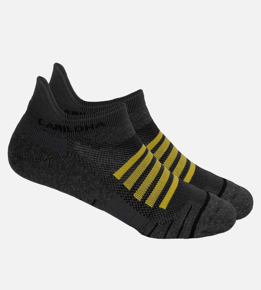 Carbon Heather/Lemon Zest tab athletic socks