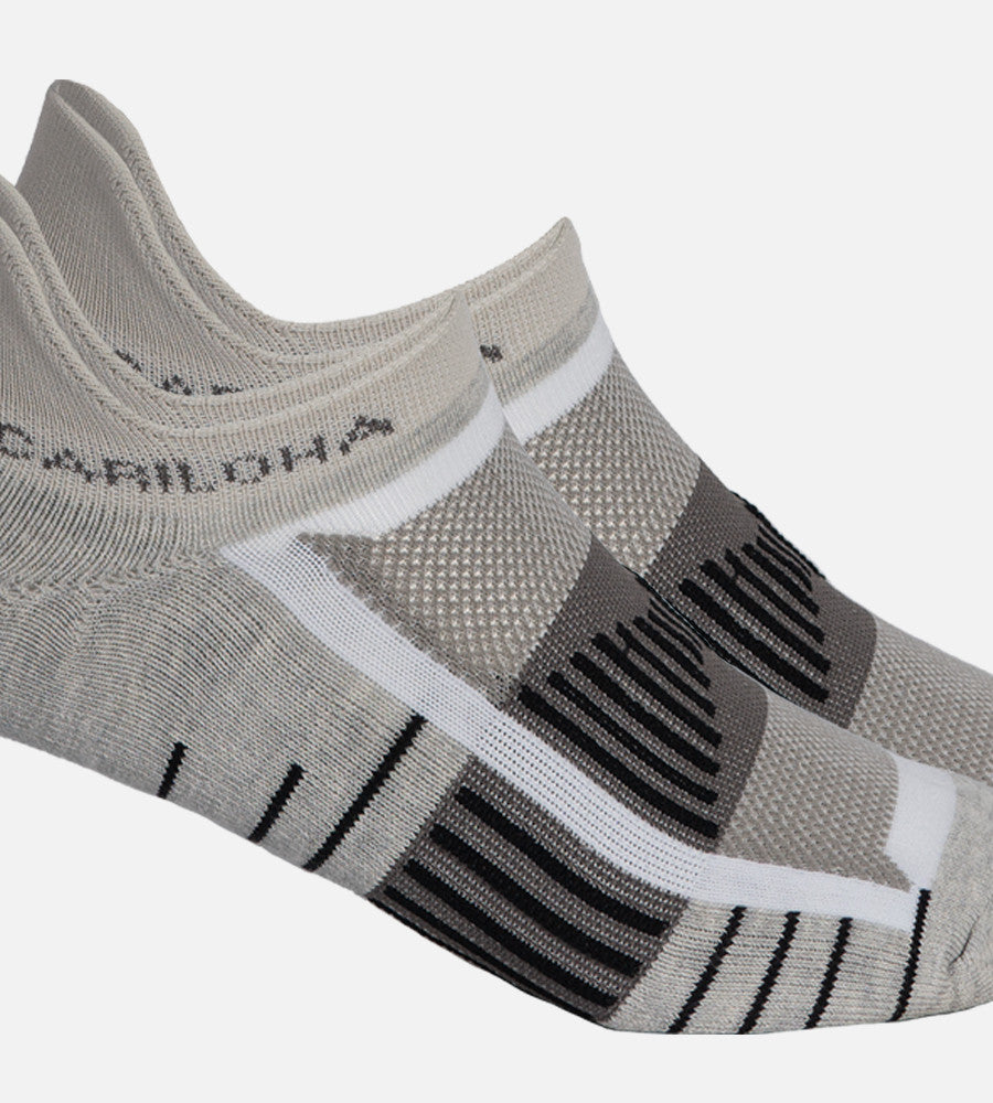 close-up on Light Heather Gray/ White tab athletic socks~Light Heather Gray/ White