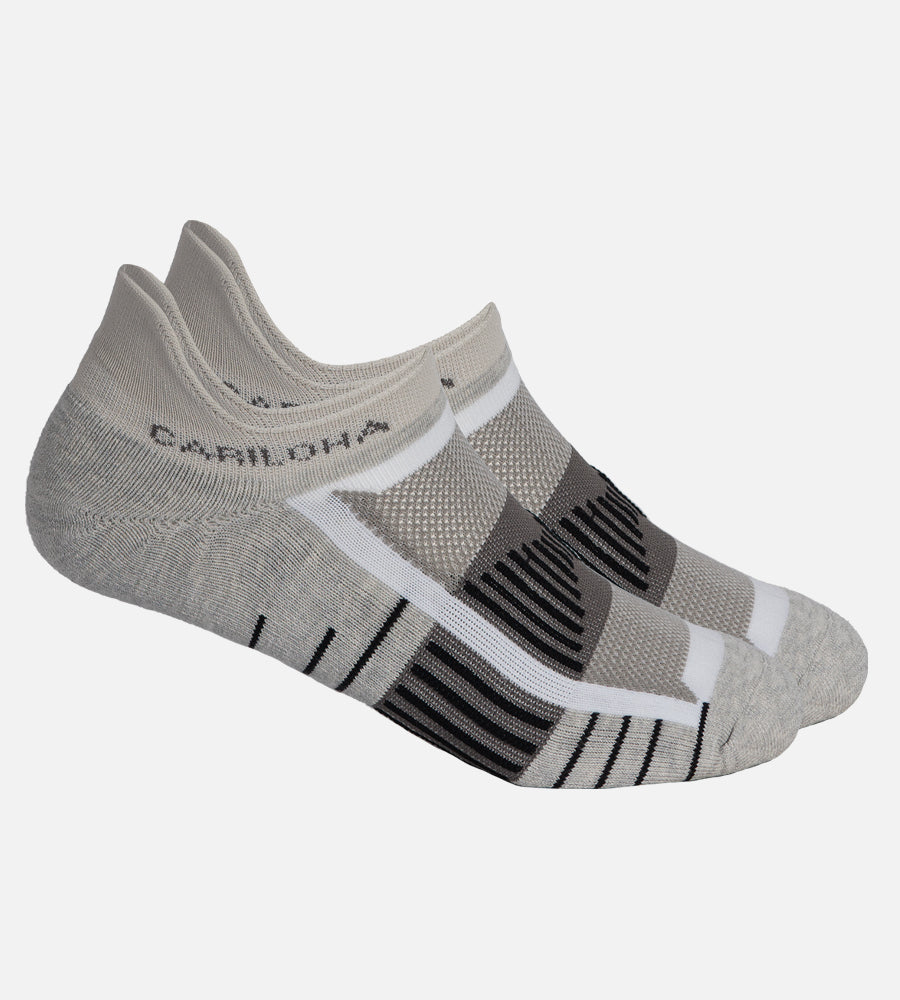 Bamboo Tab Athletic Sock - Light Heather Gray/ White — L