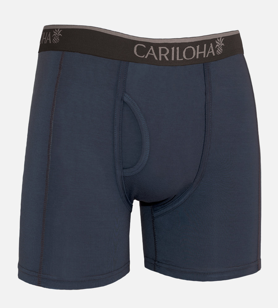 Bamboo Boxer Briefs - Steel Blue — 2XL