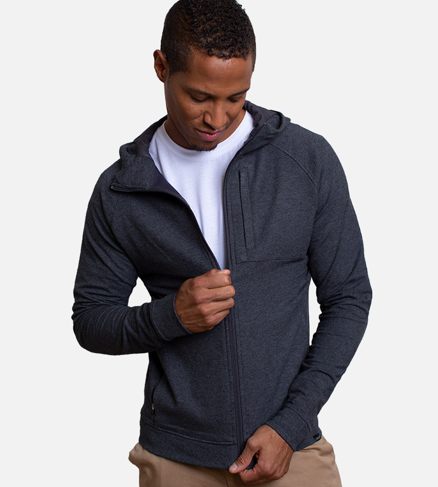 Men's Comfort Zip Hoodie — Charcoal Heather / XL