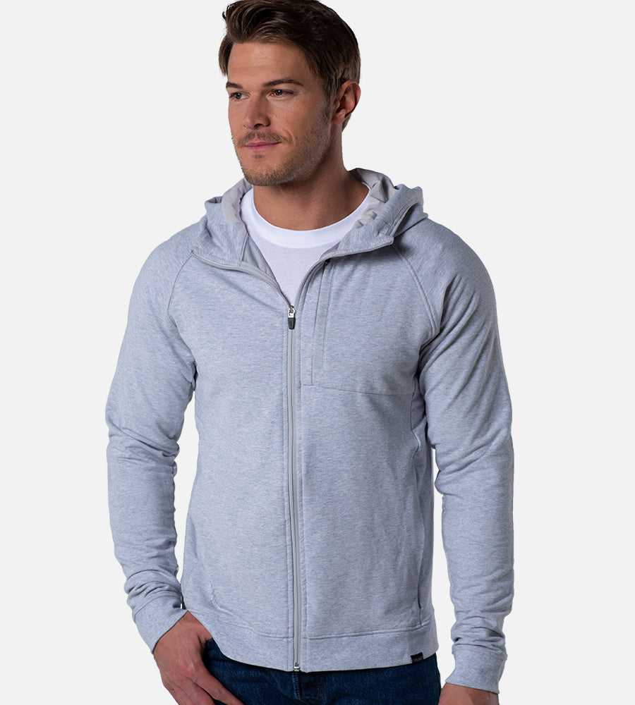 Men's Comfort Zip Hoodie — Light Heather Gray / XL