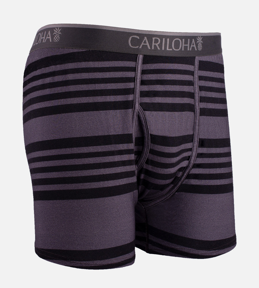 carbon stripe bamboo boxers front