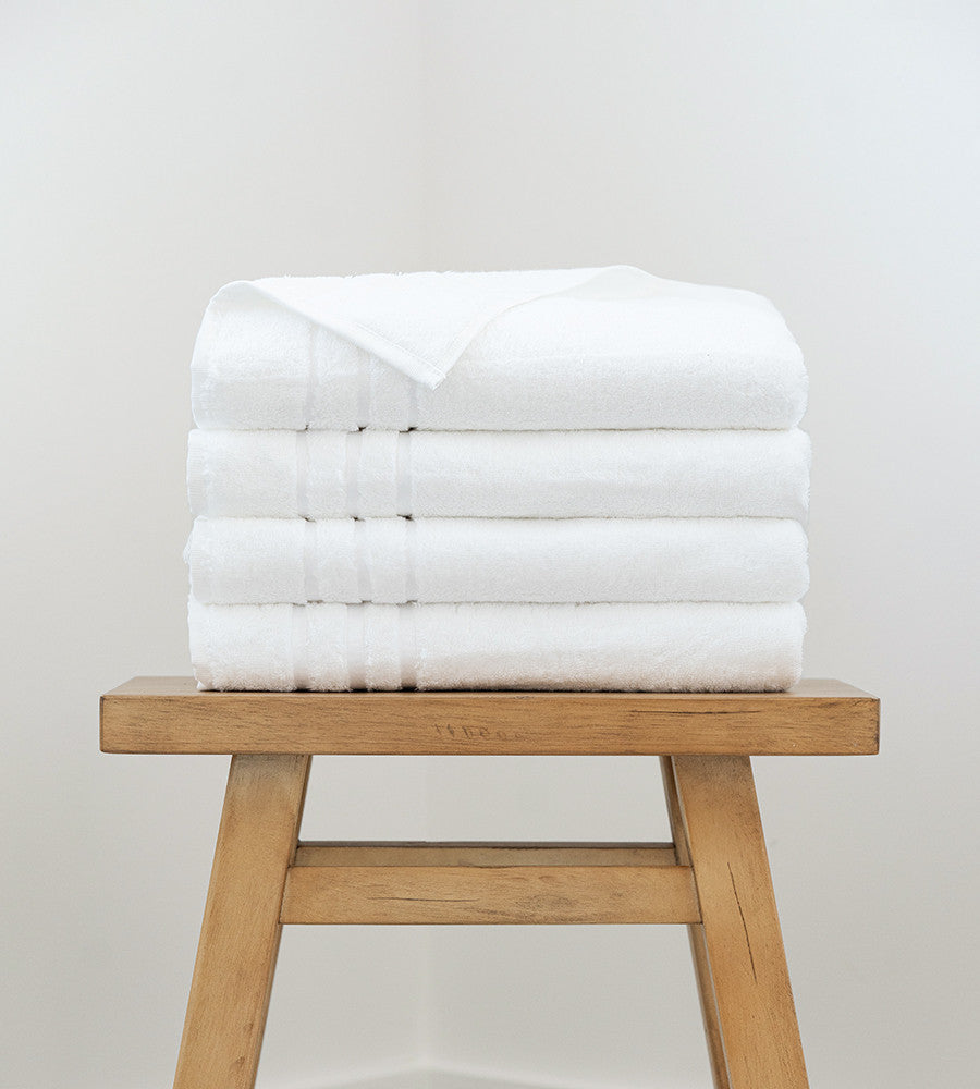 4 bath towels on a stool~Set of 4
