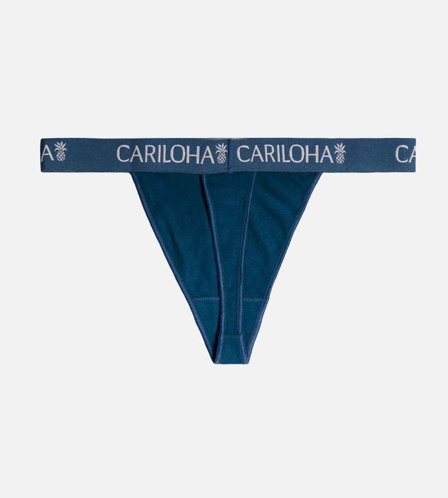 flat back  view of  caribbean jade thong