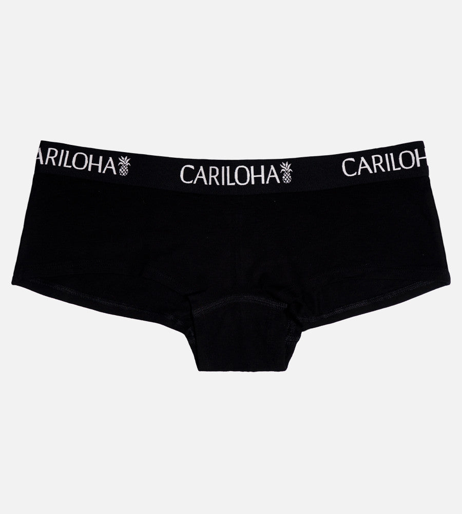 front view of black boyshorts