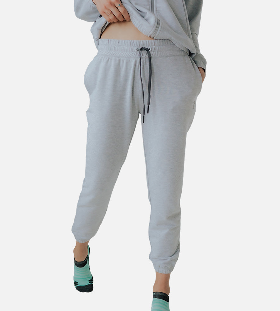Women's Bamboo Knit Jogger — Light Heather Gray / XL