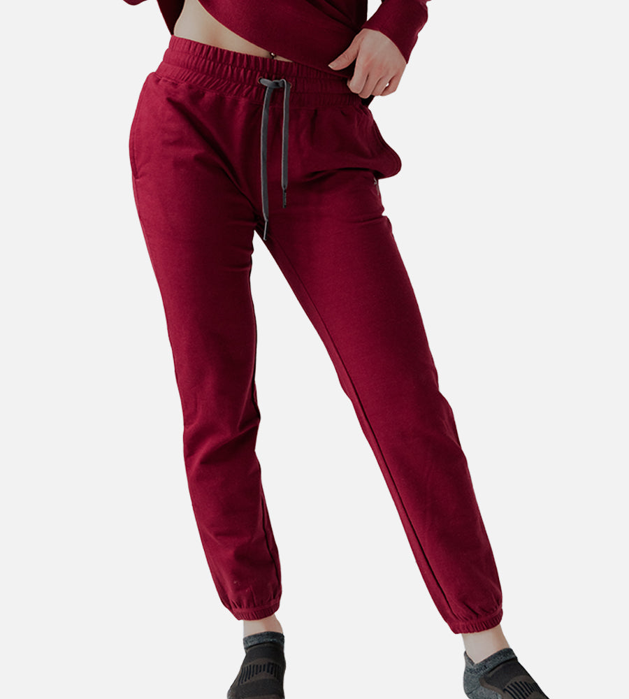 Women's Bamboo Knit Jogger — Pomegranate / L