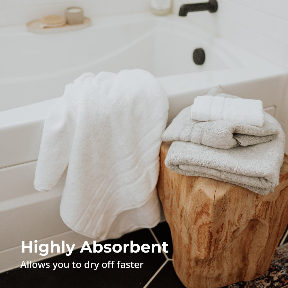 highly absorbent allows you to dry off faster~White