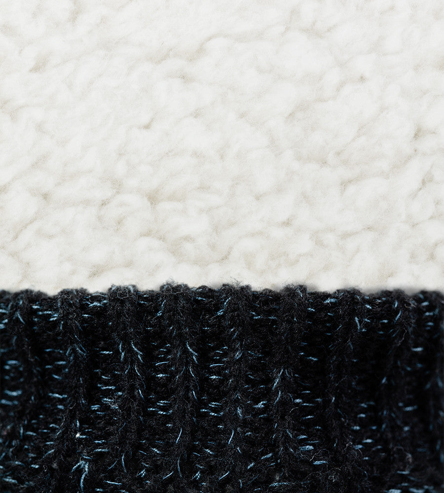 close-up on midnight heather softy sock cuff