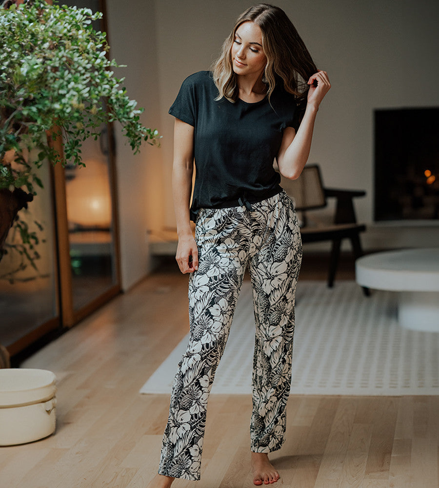 front view of model wearing soft black dolman