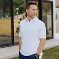 man wearing a Jacquard Polo~White